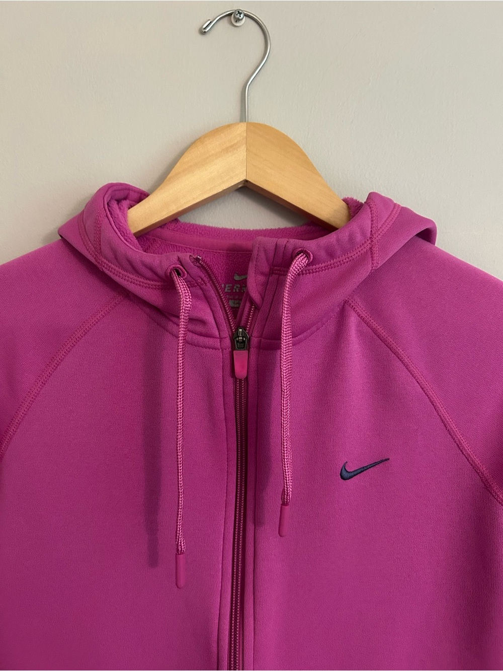 Nike Magenta Zip Hoodie with Navy Swoosh - Picture 2 of 13
